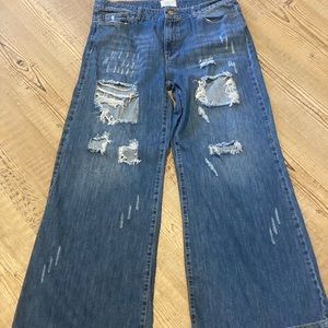 Distressed Flare Jeans